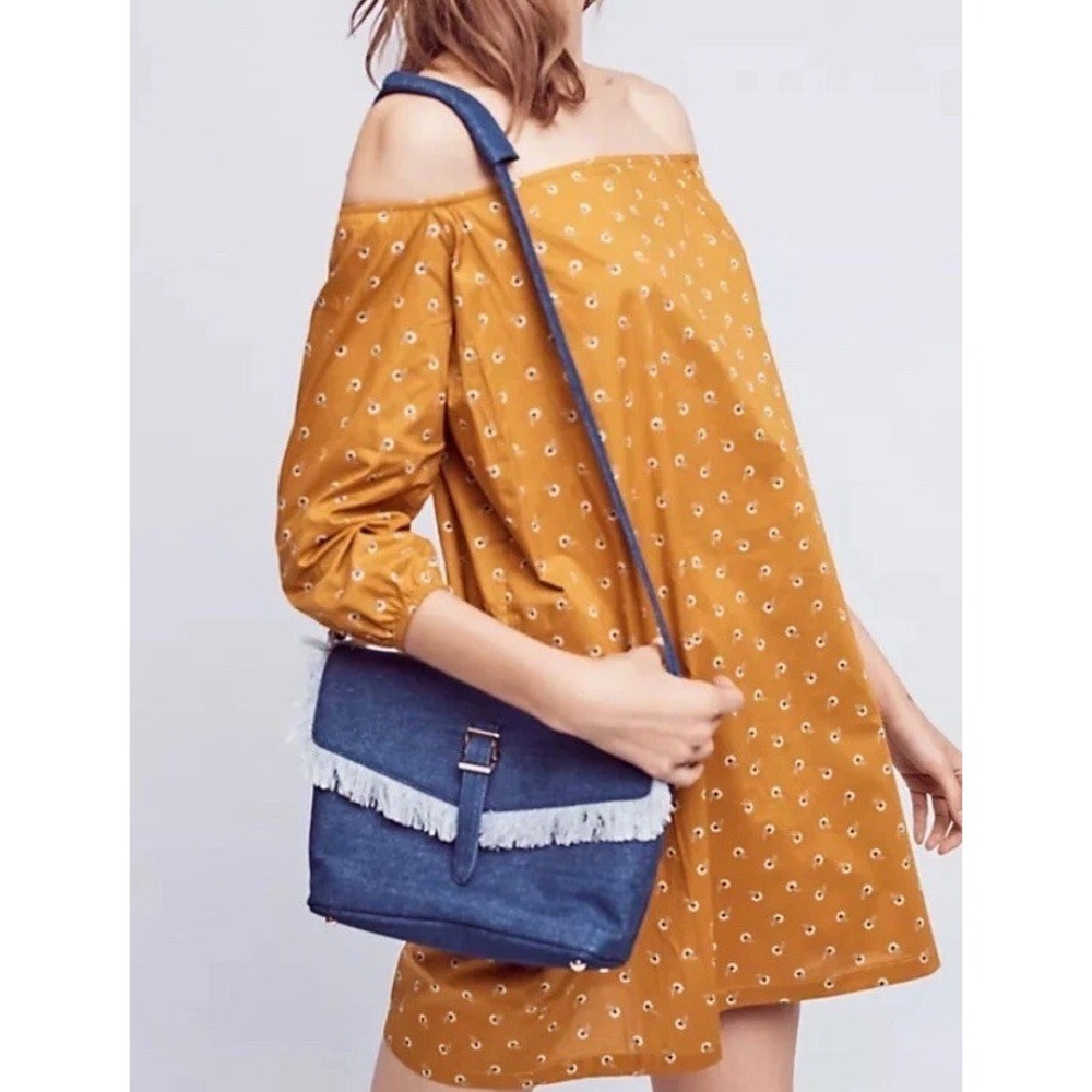 Anthropologie Liam Of York M Floral Off The Shoulder Dress Mini Mustard